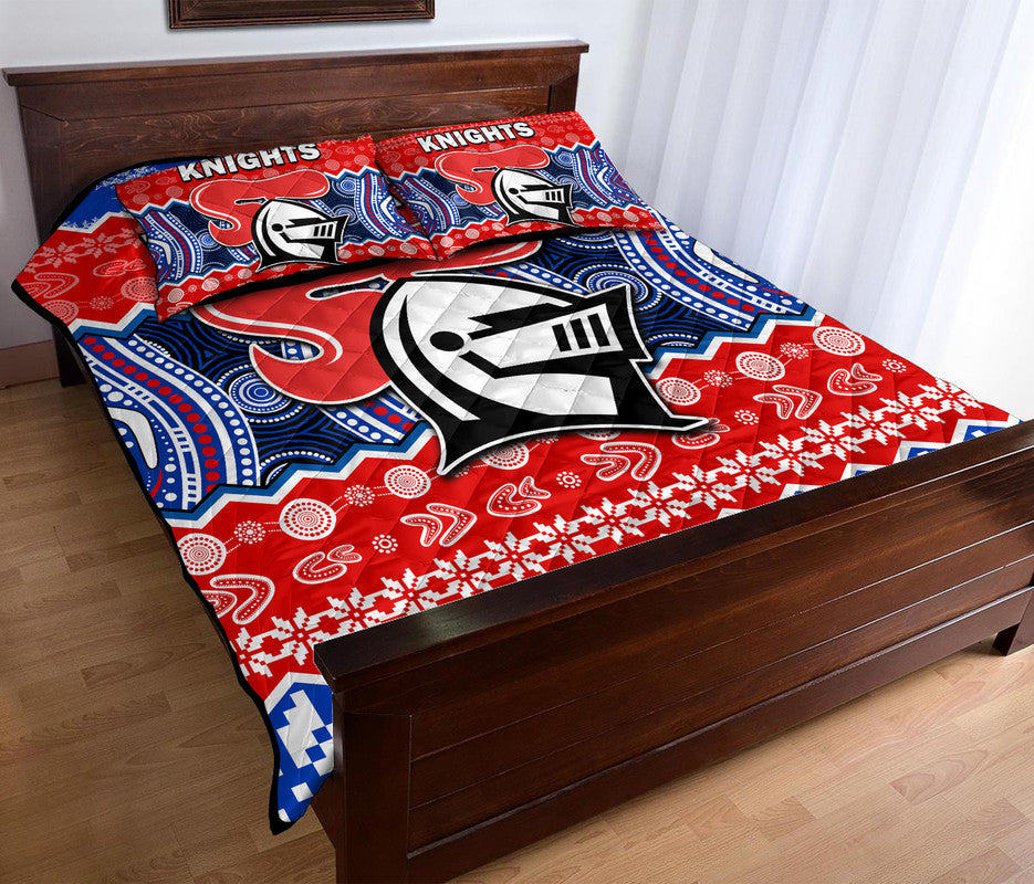 knights-aboriginal-rugby-novocastrians-christmas-vibe-quilt-bed-set