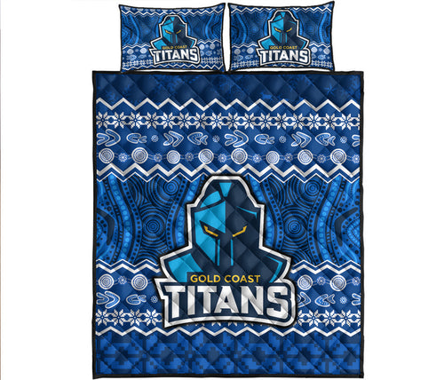 titans-aboriginal-gold-coast-christmas-vibe-quilt-bed-set