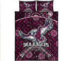 sea-eagles-rugby-quilt-bed-set-boomerang-indigenous-dots