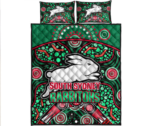 south-sydney-indigenous-rabbitohs-dot-art-style-quilt-bed-set