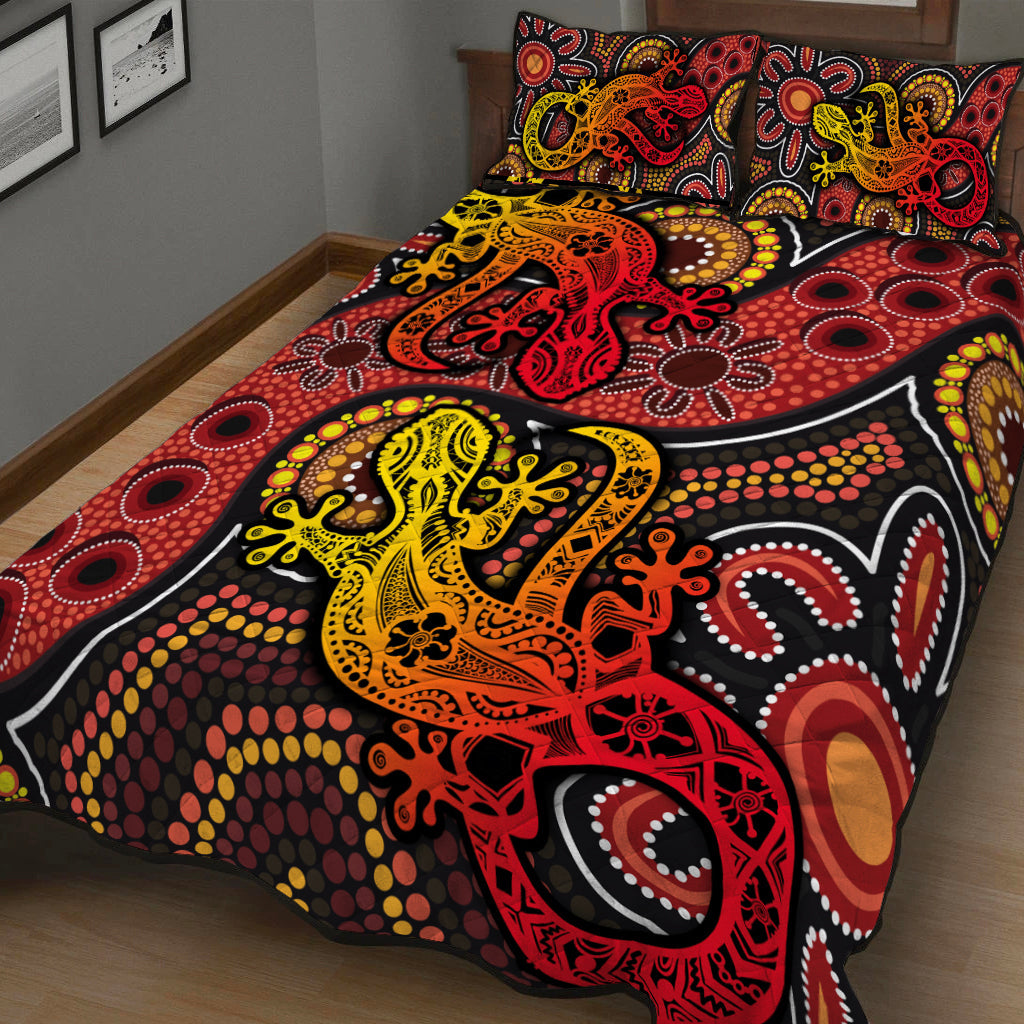 aboriginal-lizard-quilt-bed-set