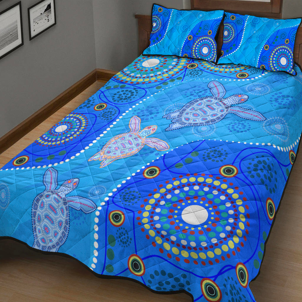 aboriginal-art-turtle-quilt-bed-set-indigenous-simple-vibes