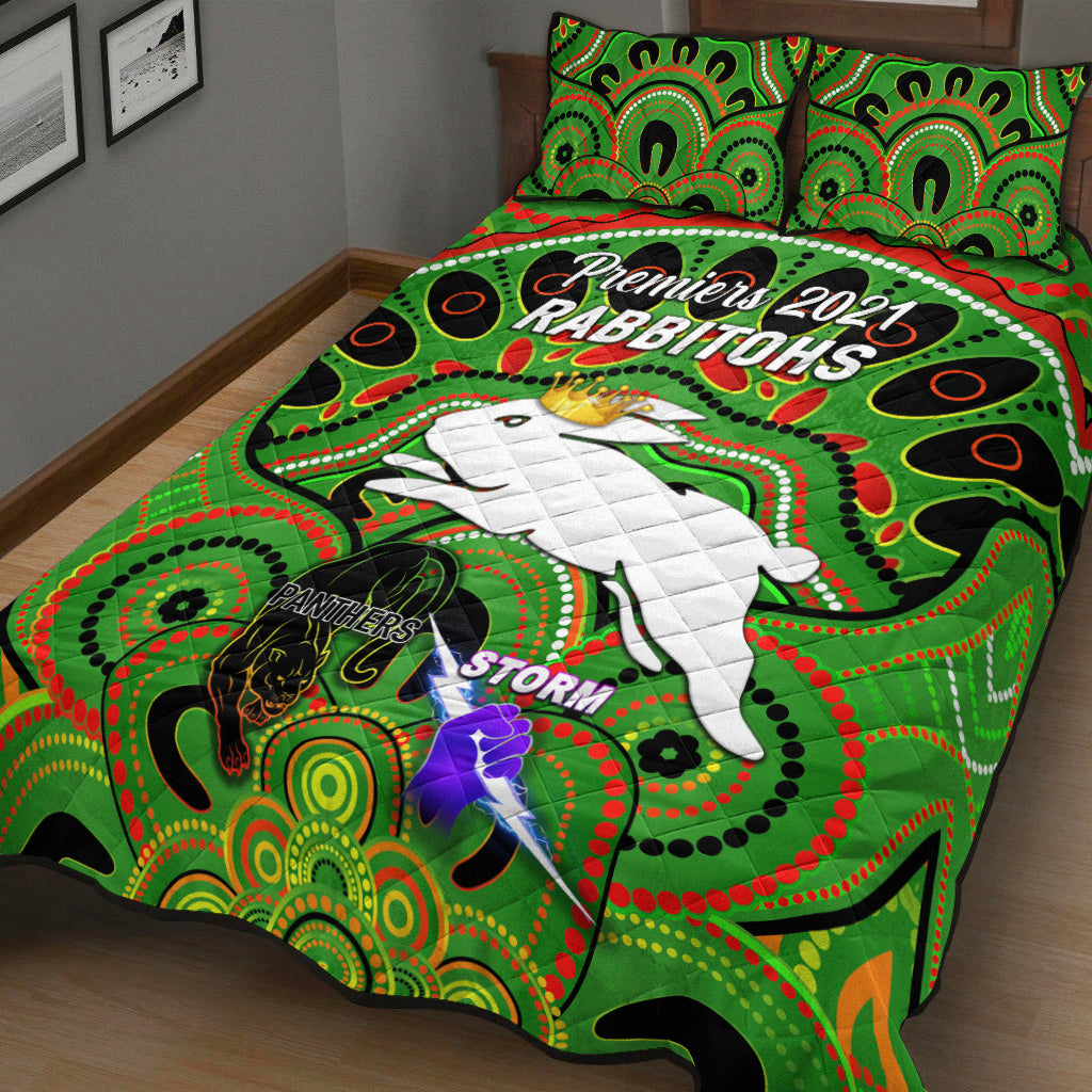 south-sydney-rabbitohs-quilt-bed-set-2021-indigenous-premiers-the-king-green
