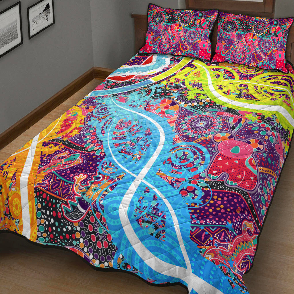 aboriginal-art-colorful-vibes-quilt-bed-set-indigenous