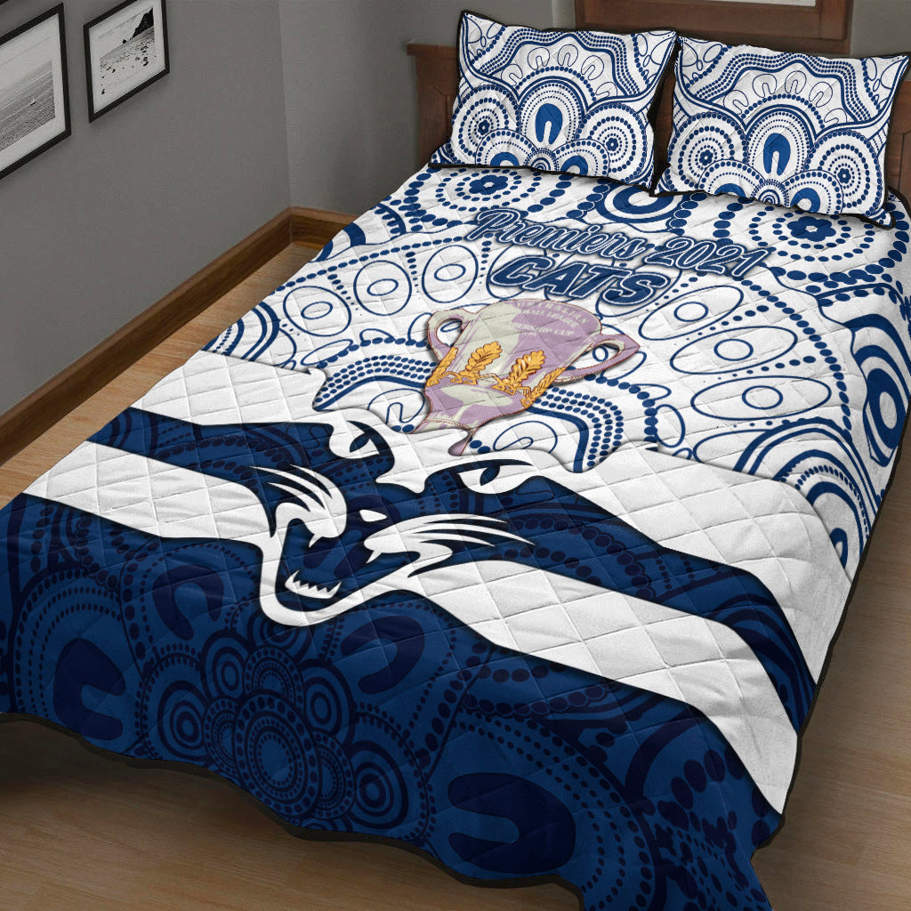 geelong-cats-indigenous-quilt-bed-set-football-2021-premiers-trophy