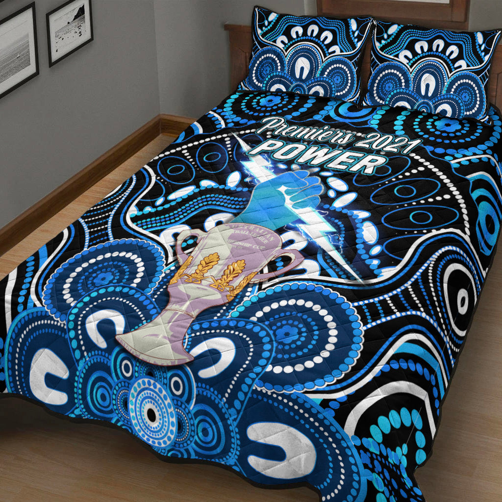 port-adelaide-power-indigenous-quilt-bed-set-football-2021-premiers-trophy