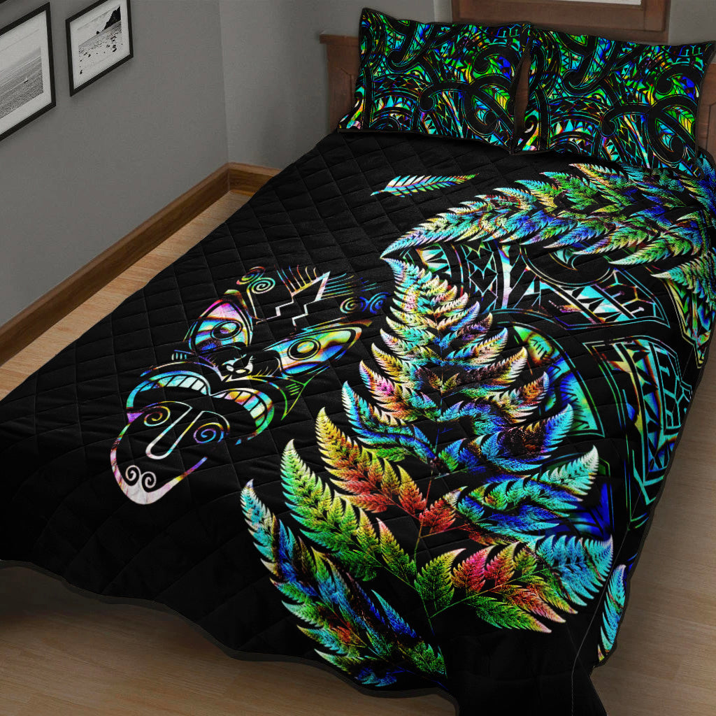 new-zealand-haka-rugby-maori-quilt-bed-set-silver-fern-vibes-paua-shell