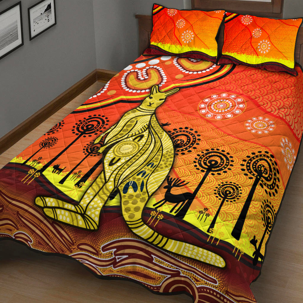 aboriginal-art-kangaroo-quilt-bed-set-indigenous-unique-vibes-orange
