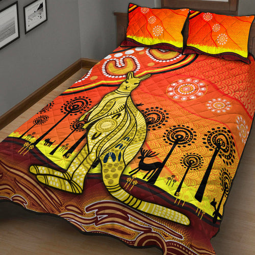 aboriginal-art-kangaroo-quilt-bed-set-indigenous-unique-vibes-orange