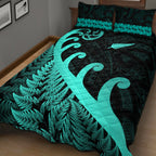 new-zealand-rugby-maori-quilt-bed-set-silver-fern-koru-vibes-turquoise