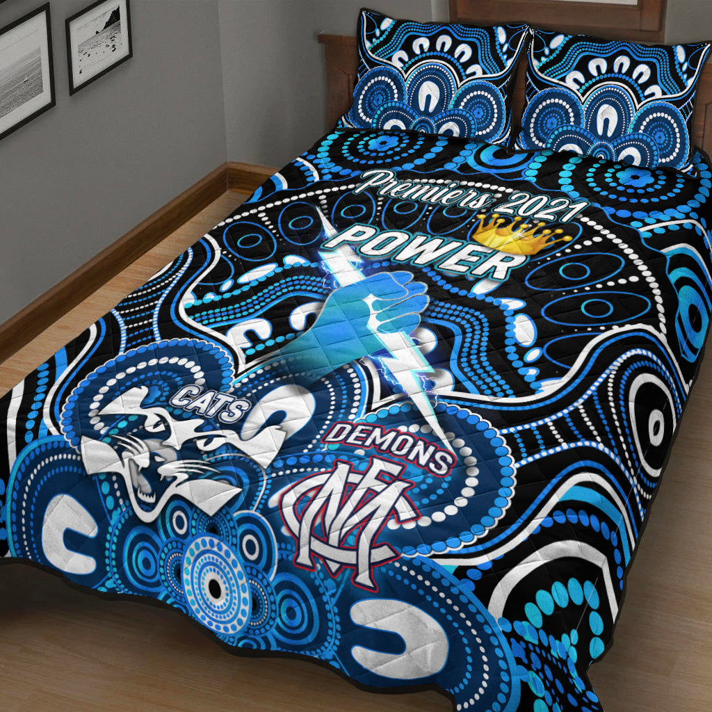 port-adelaide-power-indigenous-quilt-bed-set-football-2021-premiers-the-king