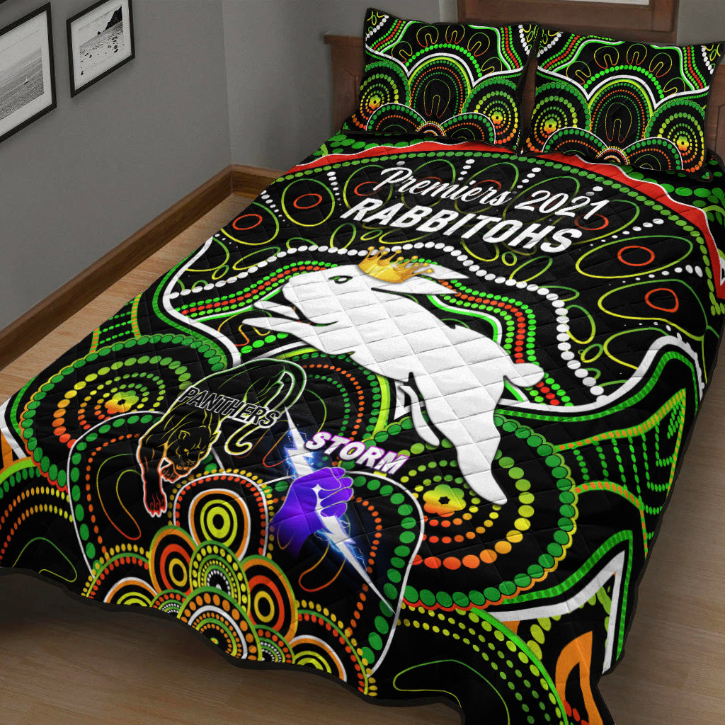 south-sydney-rabbitohs-quilt-bed-set-2021-indigenous-premiers-the-king-black