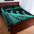 new-zealand-rugby-maori-quilt-bed-set-silver-fern-koru-vibes-turquoise