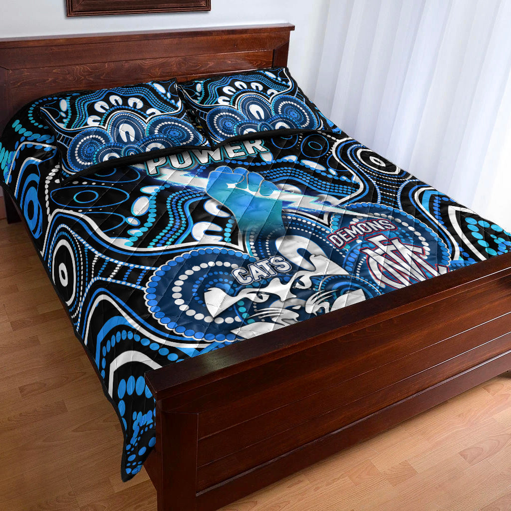 port-adelaide-power-indigenous-quilt-bed-set-football-2021-premiers-the-king