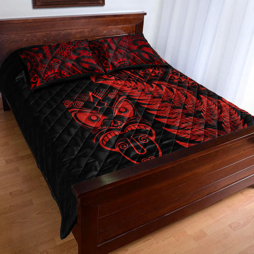 new-zealand-haka-rugby-maori-quilt-bed-set-silver-fern-vibes-red