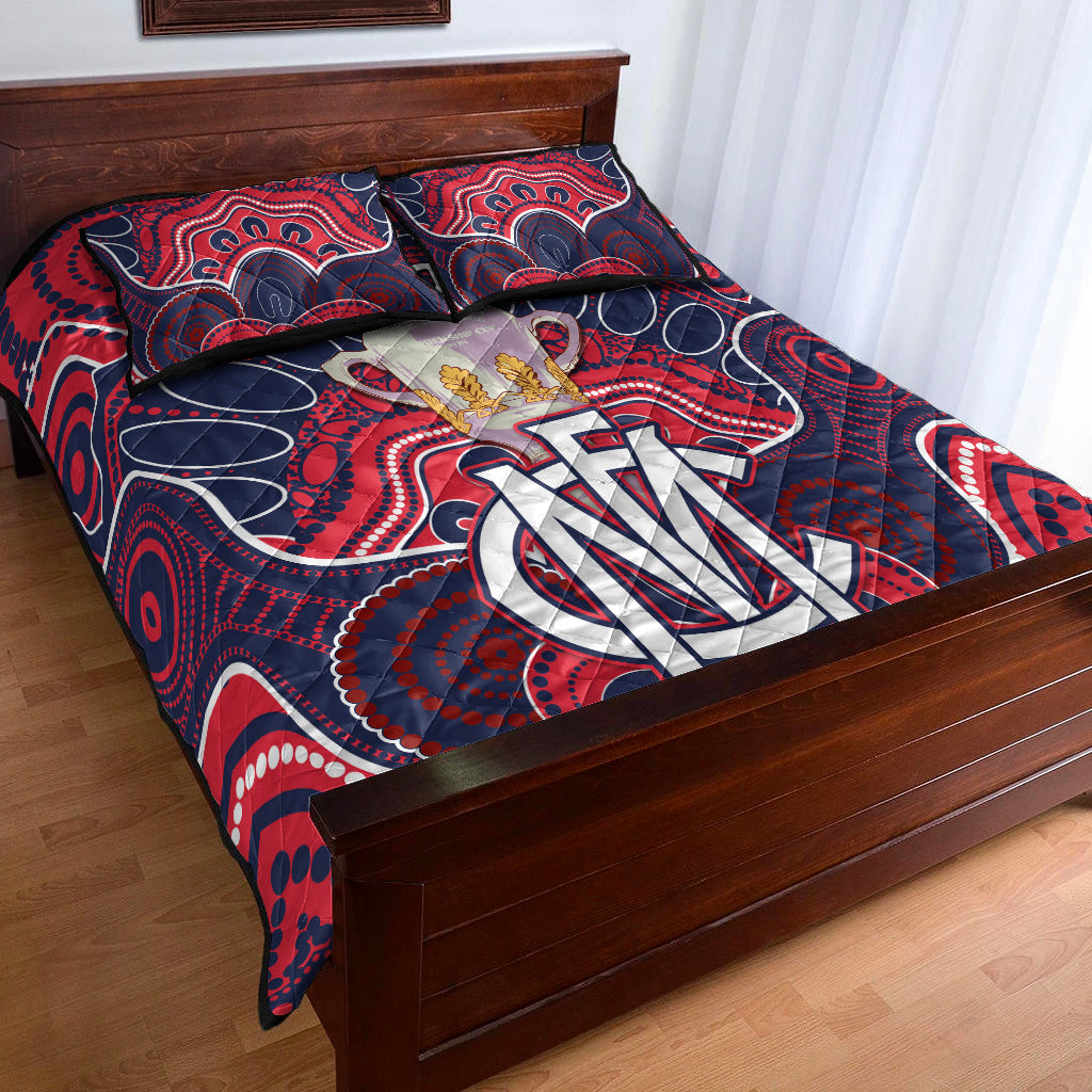 melbourne-demons-indigenous-quilt-bed-set-football-2021-premiers-trophy