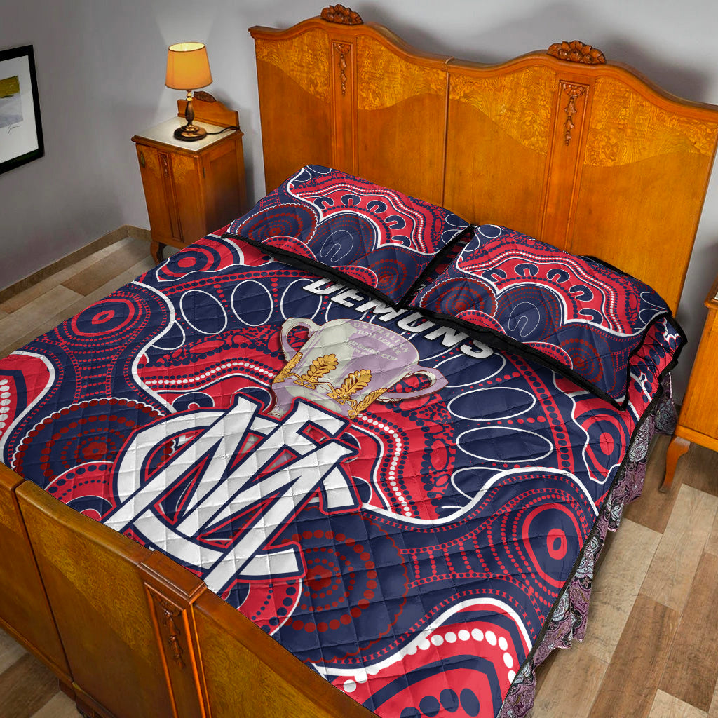 melbourne-demons-indigenous-quilt-bed-set-football-2021-premiers-trophy