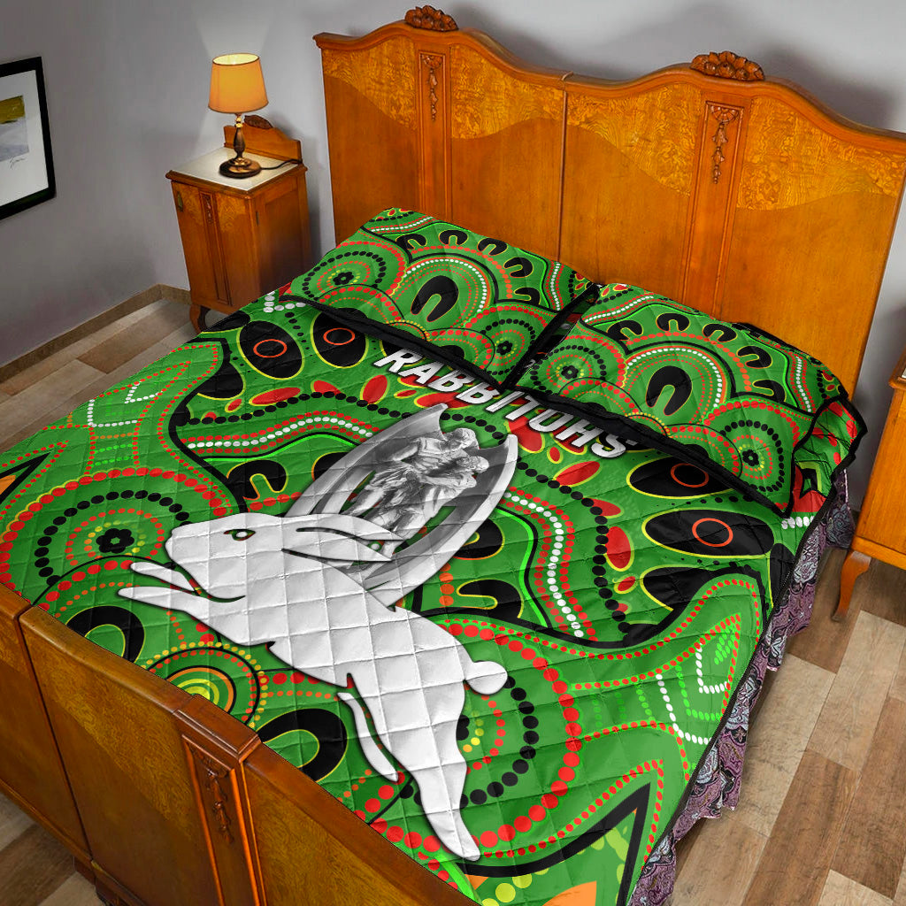 south-sydney-rabbitohs-quilt-bed-set-2021-indigenous-premiers-trophy-green