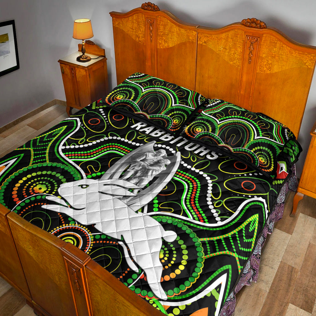 south-sydney-rabbitohs-quilt-bed-set-2021-indigenous-premiers-trophy-black