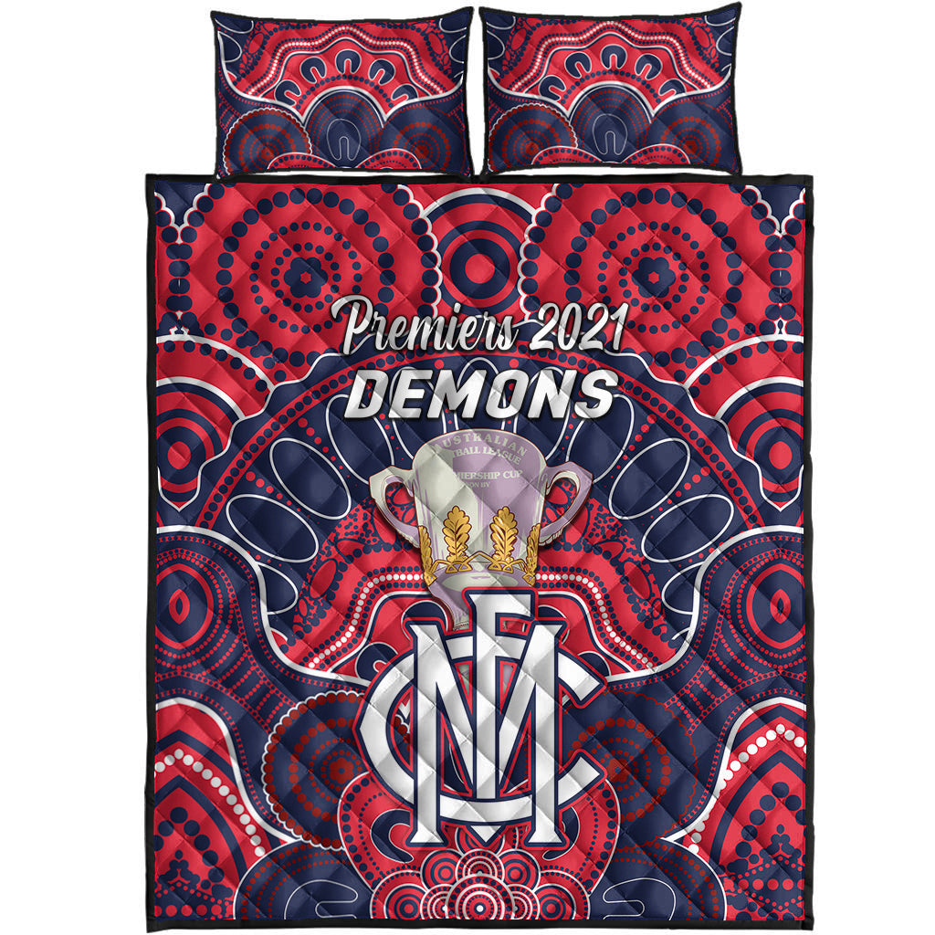 melbourne-demons-indigenous-quilt-bed-set-football-2021-premiers-trophy