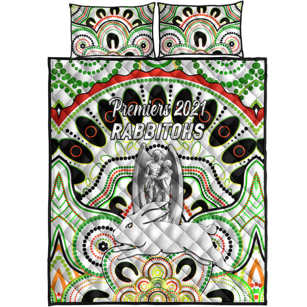 south-sydney-rabbitohs-quilt-bed-set-2021-indigenous-premiers-trophy-white