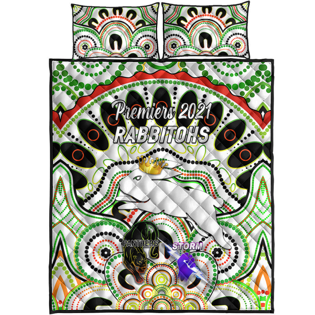 south-sydney-rabbitohs-quilt-bed-set-2021-indigenous-premiers-the-king-white
