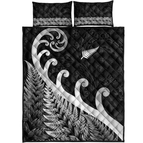 new-zealand-rugby-maori-quilt-bed-set-silver-fern-koru-vibes-black