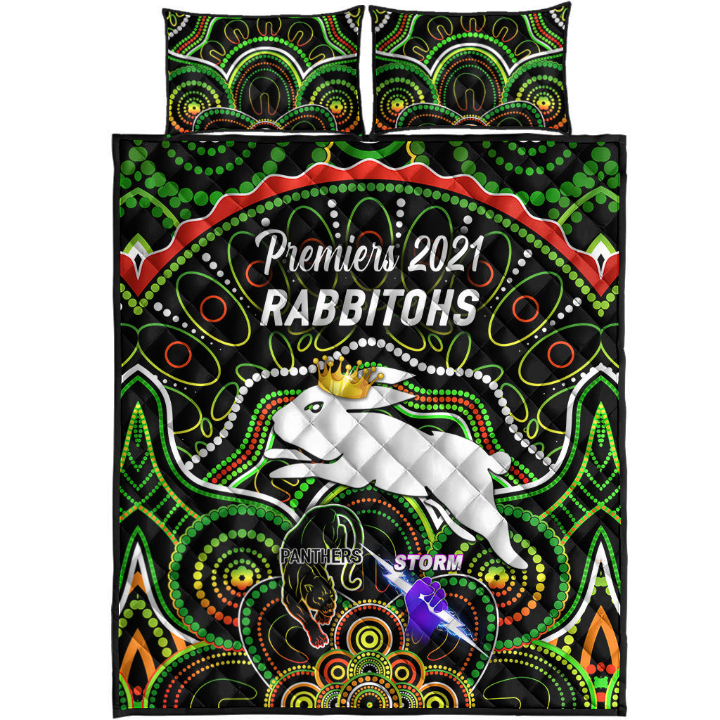 south-sydney-rabbitohs-quilt-bed-set-2021-indigenous-premiers-the-king-black