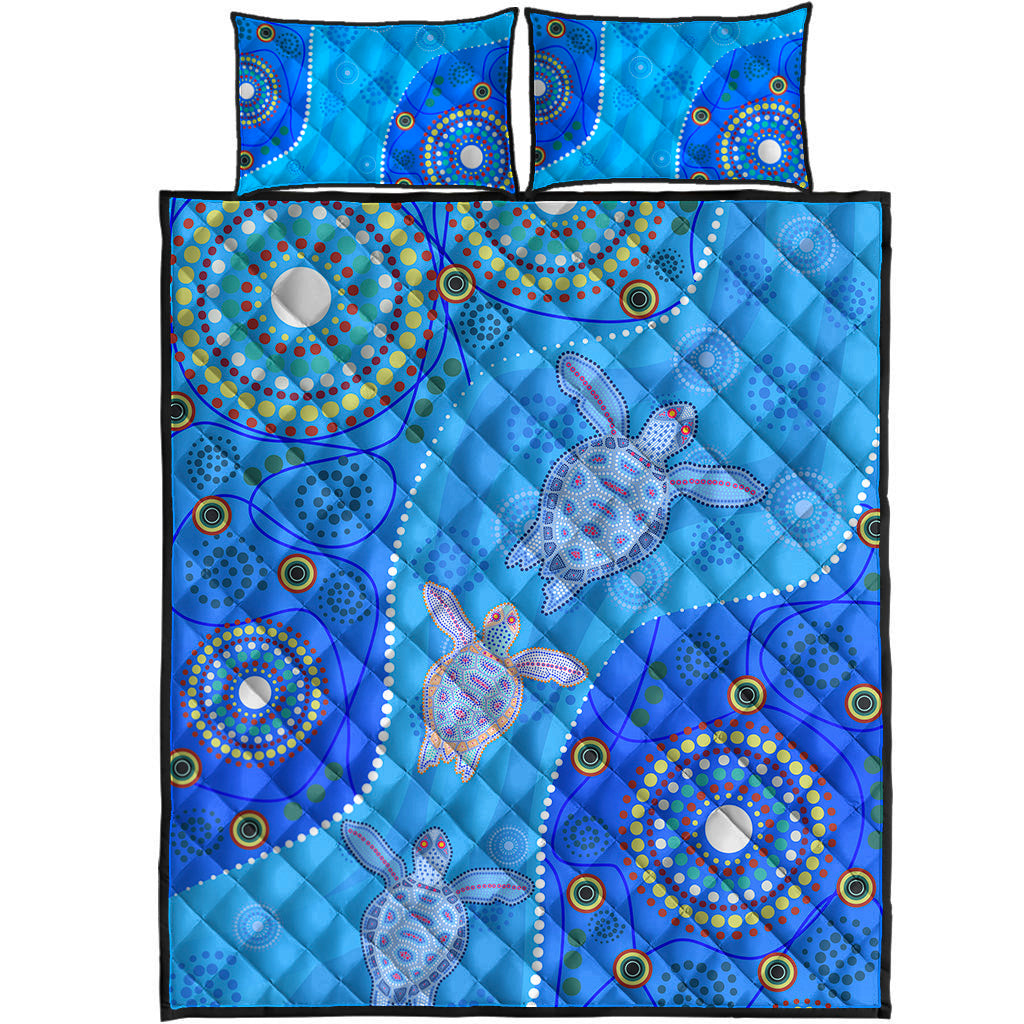 aboriginal-art-turtle-quilt-bed-set-indigenous-simple-vibes