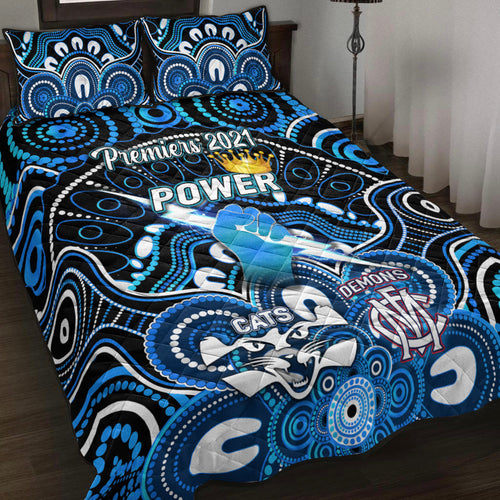 port-adelaide-power-indigenous-quilt-bed-set-football-2021-premiers-the-king