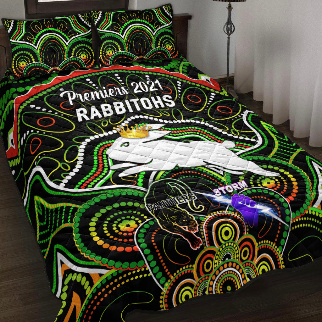 south-sydney-rabbitohs-quilt-bed-set-2021-indigenous-premiers-the-king-black