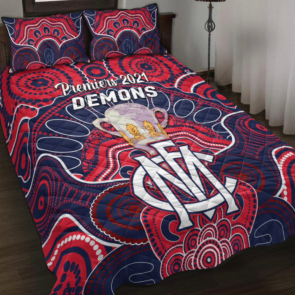 melbourne-demons-indigenous-quilt-bed-set-football-2021-premiers-trophy