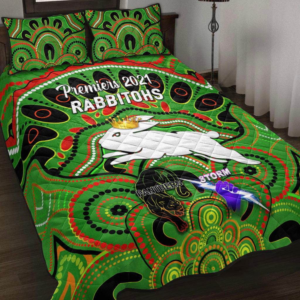 south-sydney-rabbitohs-quilt-bed-set-2021-indigenous-premiers-the-king-green