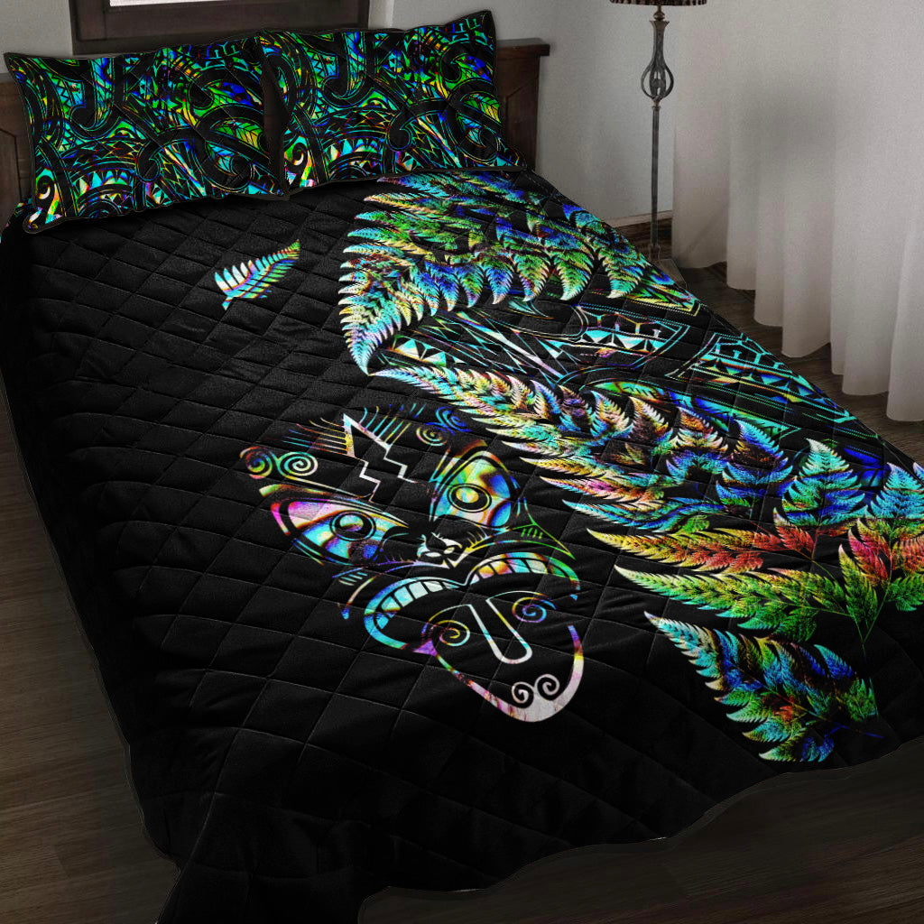 new-zealand-haka-rugby-maori-quilt-bed-set-silver-fern-vibes-paua-shell