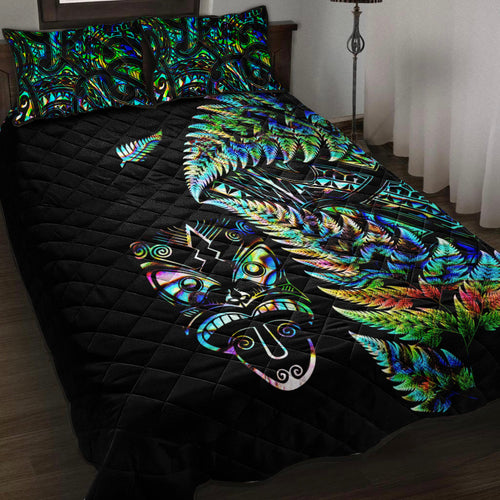 new-zealand-haka-rugby-maori-quilt-bed-set-silver-fern-vibes-paua-shell