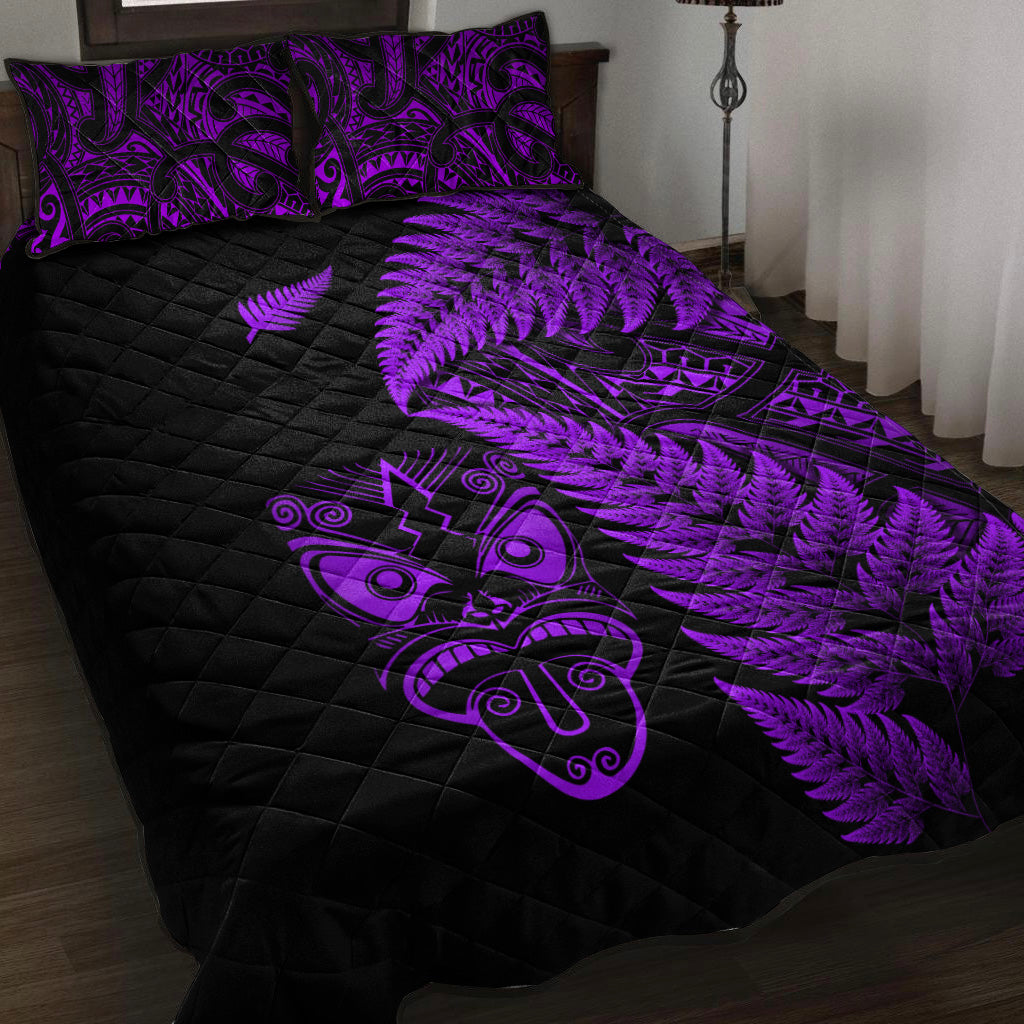 new-zealand-haka-rugby-maori-quilt-bed-set-silver-fern-vibes-purple