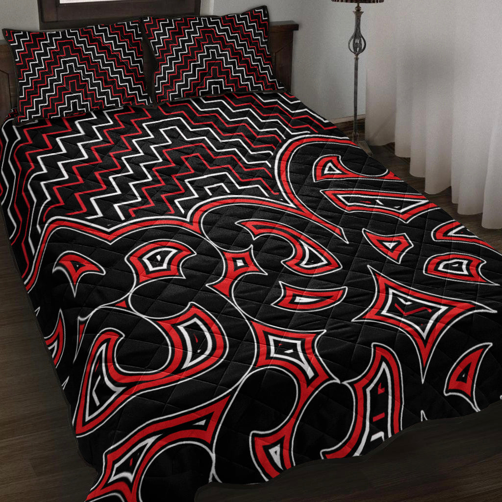 new-zealand-quilt-bed-set-maori-graphic-tee-patterns-red