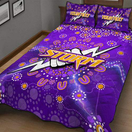 custom-personalised-melbourne-storm-quilt-bed-set-aboriginal-dot