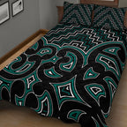 new-zealand-quilt-bed-set-maori-graphic-tee-patterns-green
