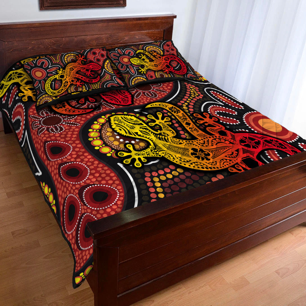 aboriginal-lizard-quilt-bed-set