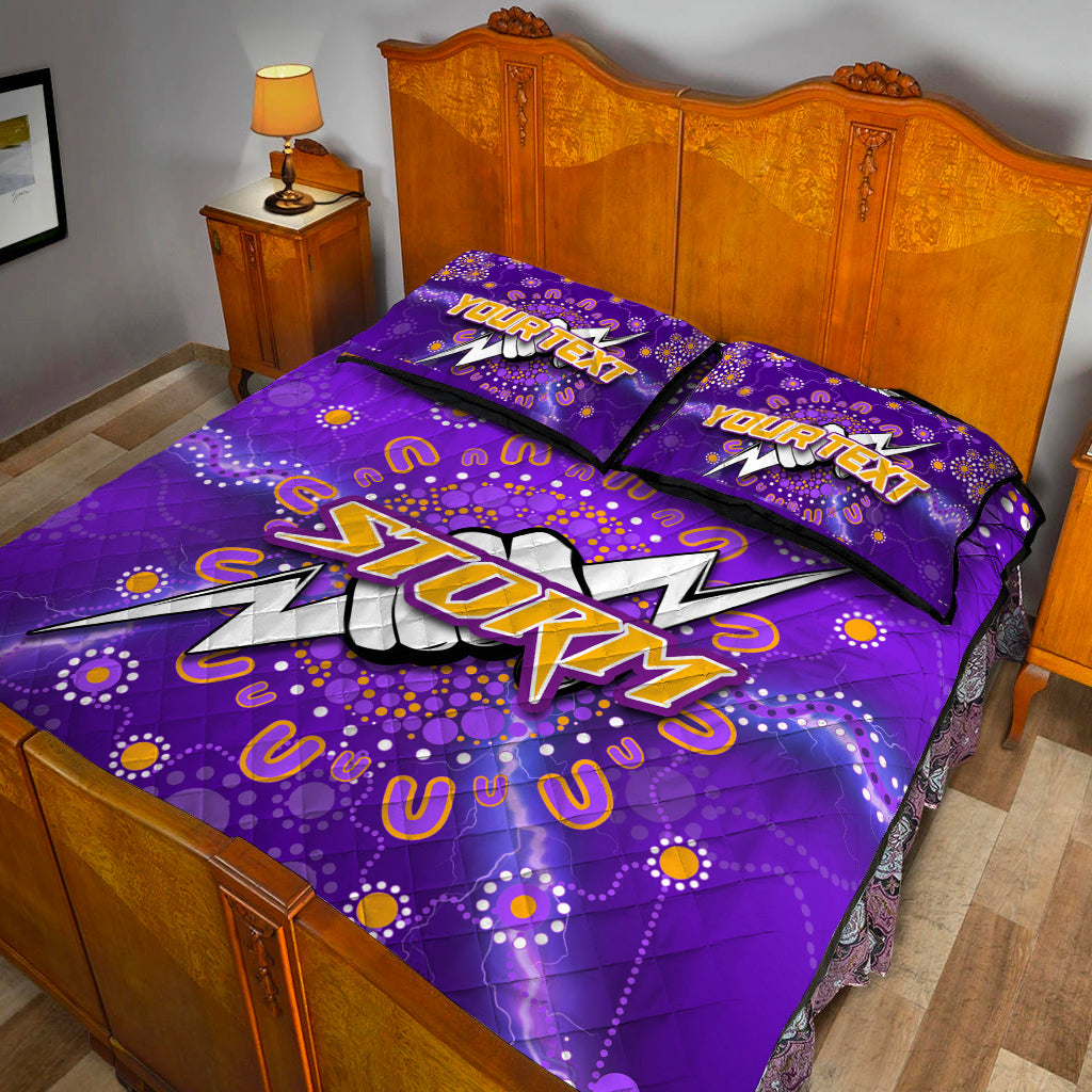 custom-personalised-melbourne-storm-quilt-bed-set-aboriginal-dot