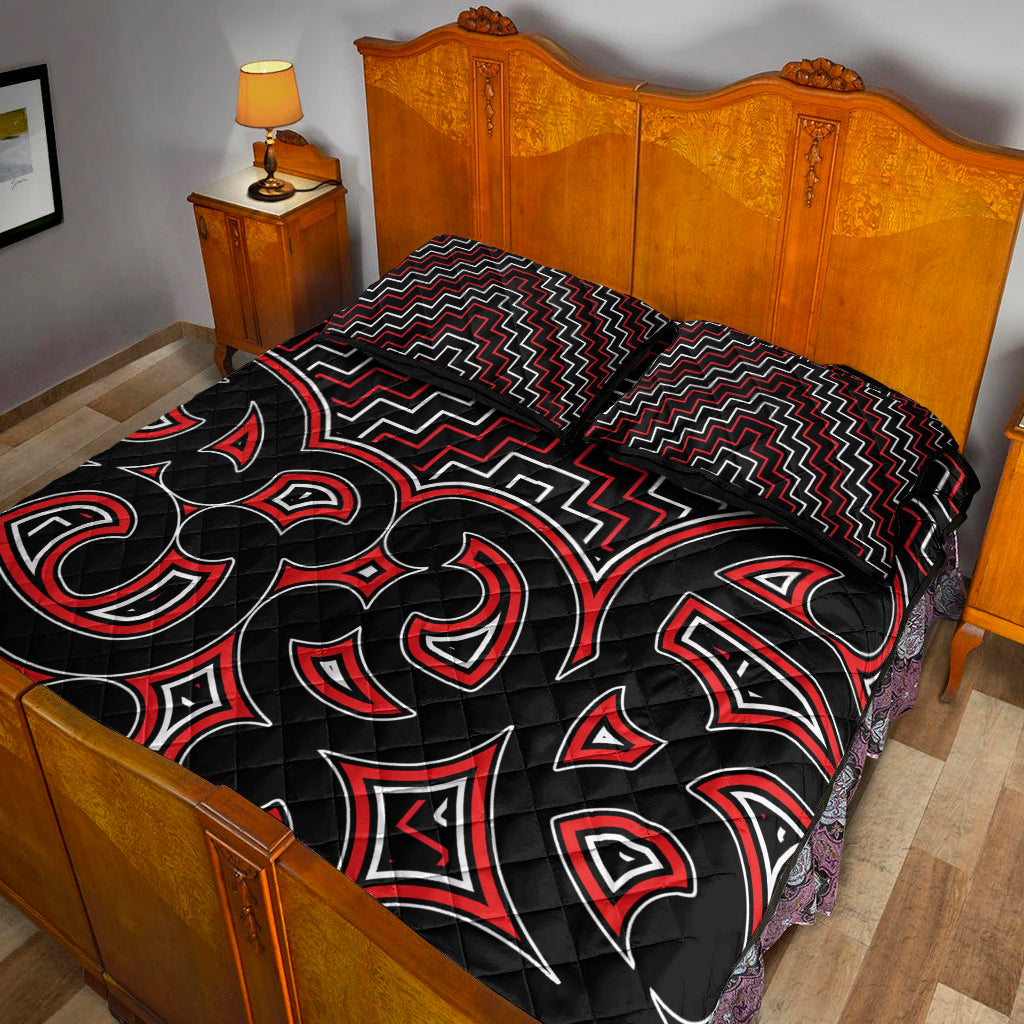 new-zealand-quilt-bed-set-maori-graphic-tee-patterns-red