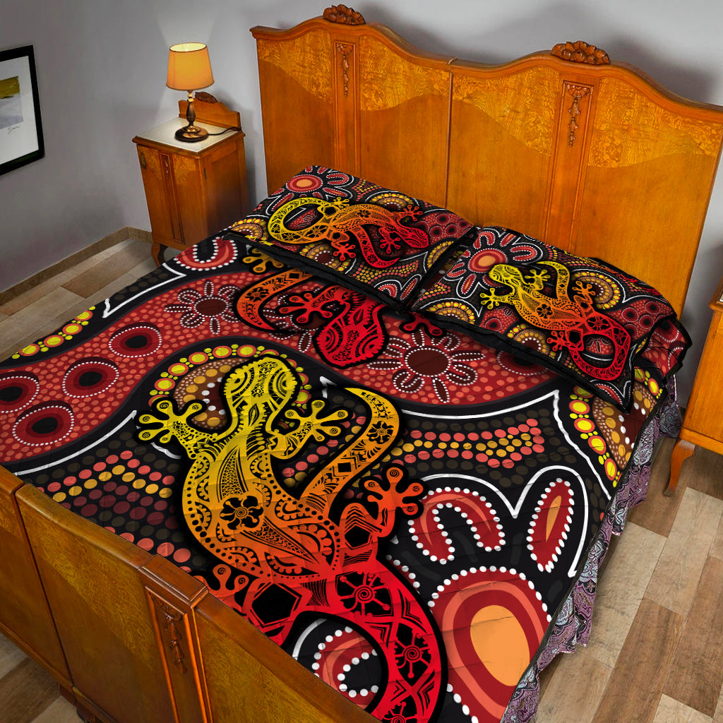 aboriginal-lizard-quilt-bed-set