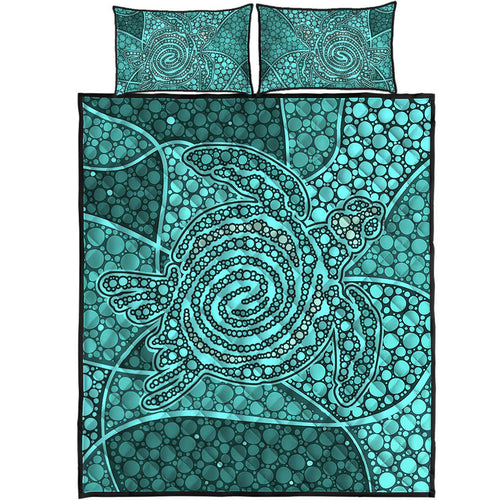 turtle-quilt-bedding-set-aboriginal-green-style
