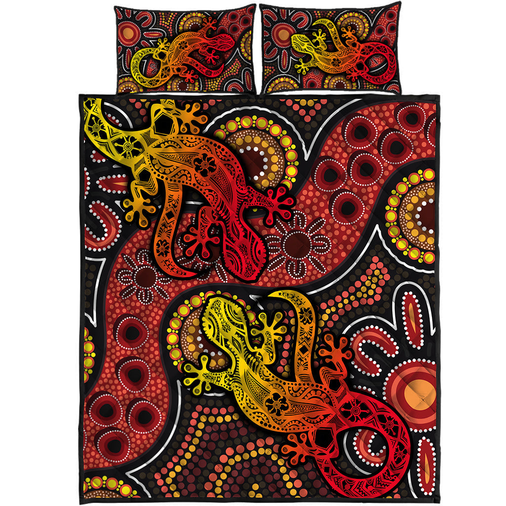 aboriginal-lizard-quilt-bed-set