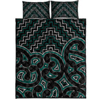 new-zealand-quilt-bed-set-maori-graphic-tee-patterns-green