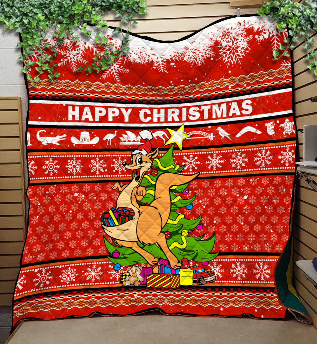 Australia Christmas Kagaroo Aboriginal Pattern