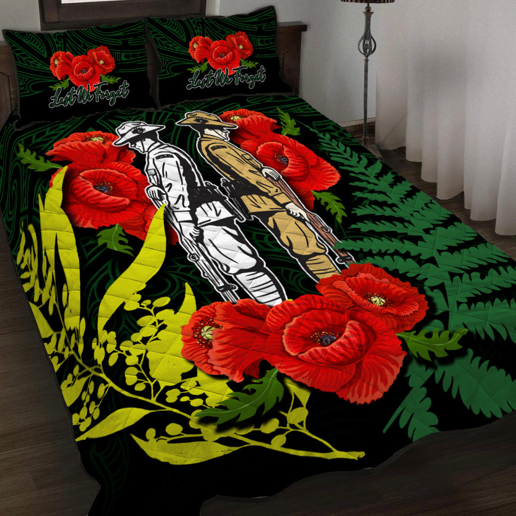 anzac-day-quilt-bed-set-maori-patterns-green-color