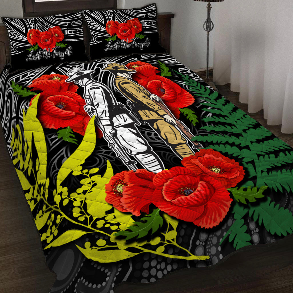 anzac-day-quilt-bed-set-maori-patterns-white-color