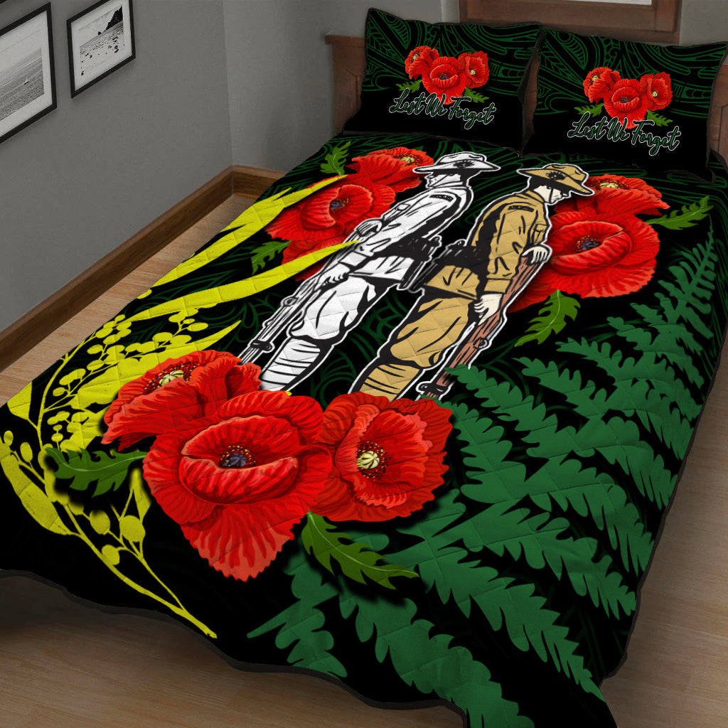 anzac-day-quilt-bed-set-maori-patterns-green-color